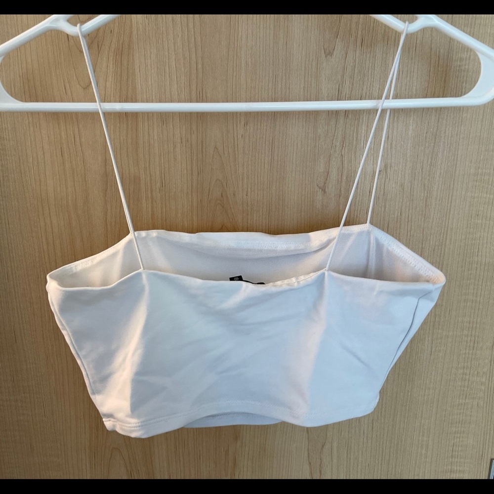 Dynamite white thin strap crop top